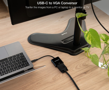CONVERSOR USB-C A VGA. ALUMINIO 10 CM NEGRO NANOCABLE